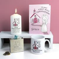 Personalised Girls First Holy Communion Pillar Candle Extra Image 2 Preview